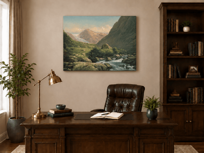 Landscape Oil Painting - Mountain Valley Stream