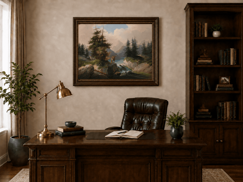 Landscape Oil Painting - Mountain Viewpoint