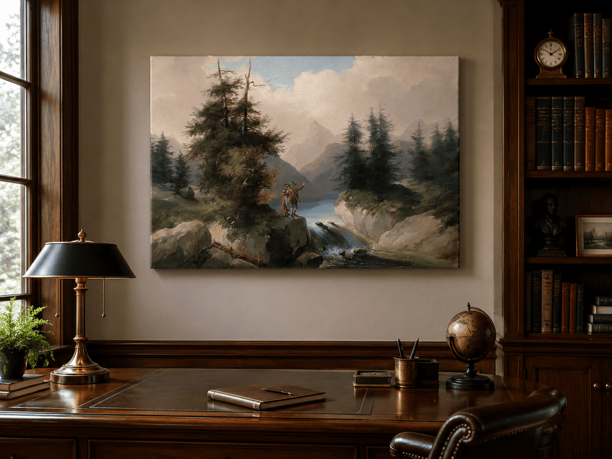 Landscape Oil Painting - Mountain Viewpoint