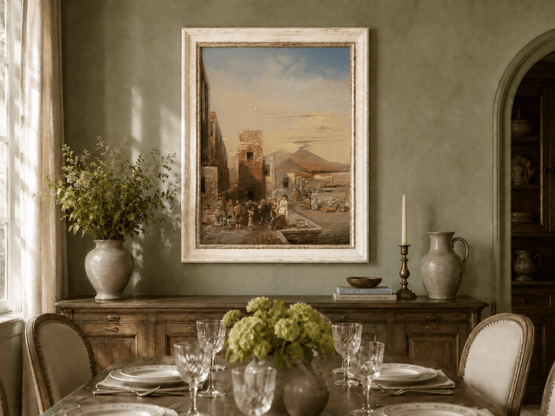 Landscape Oil Painting - Naples Waterfront: Vesuvius, Artist