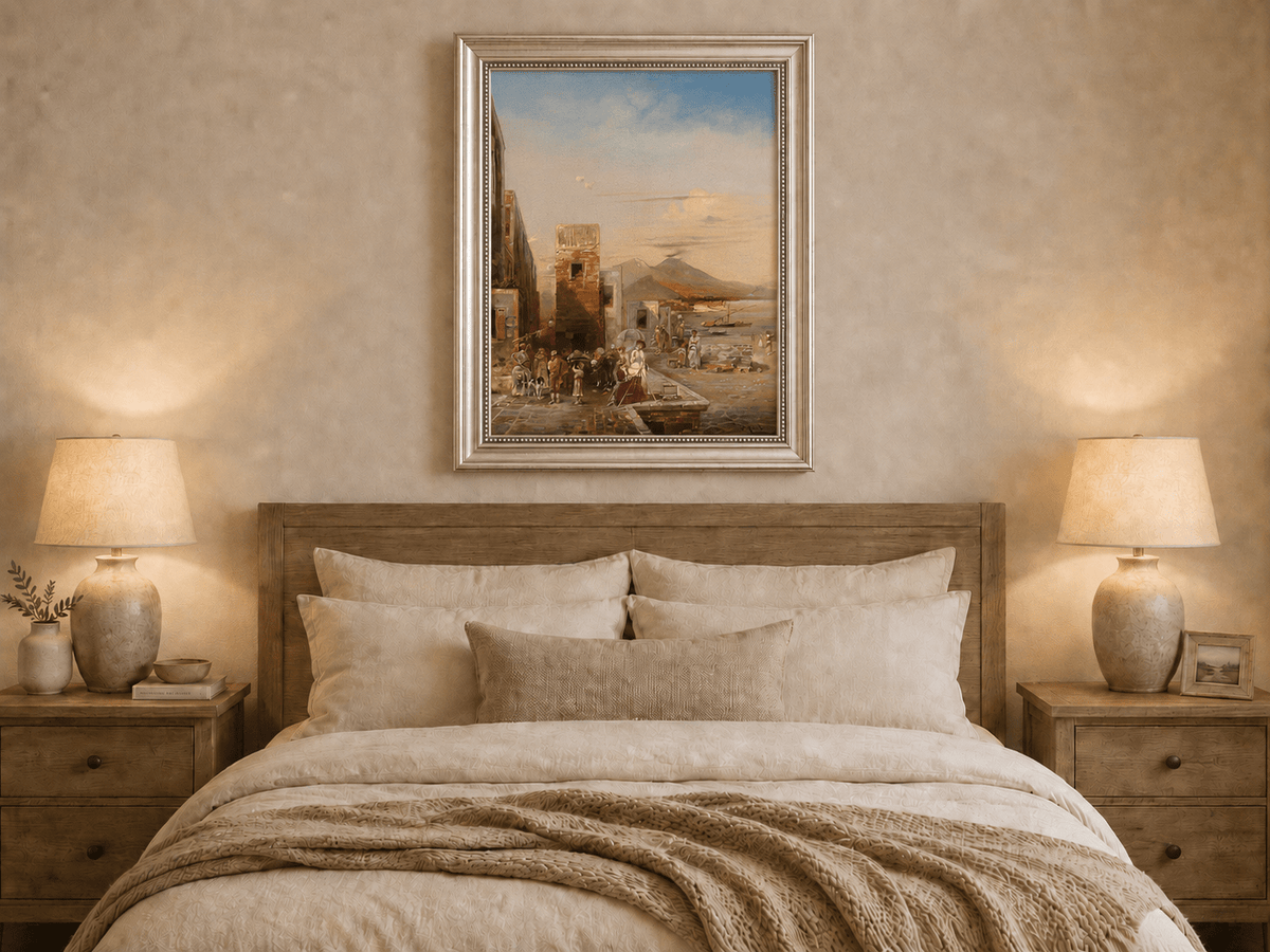 Landscape Oil Painting - Naples Waterfront: Vesuvius, Artist