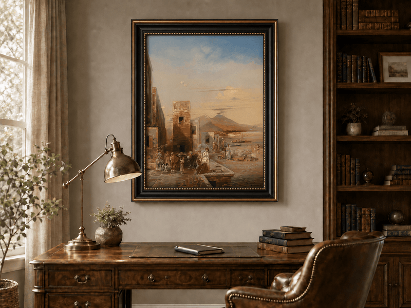 Landscape Oil Painting - Naples Waterfront: Vesuvius, Artist