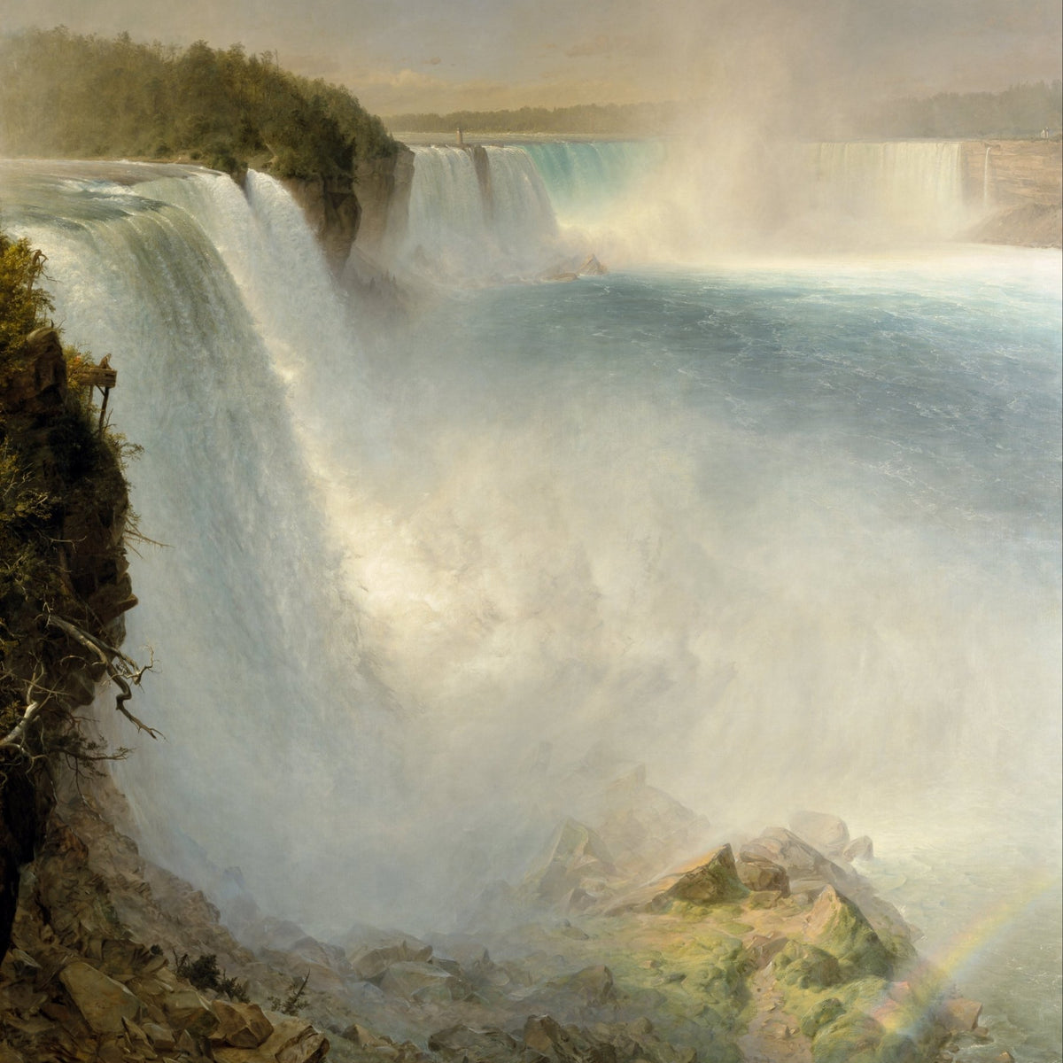 Landscape Oil Painting - Niagara Falls & thundering water, mist - Oil Painting Haven