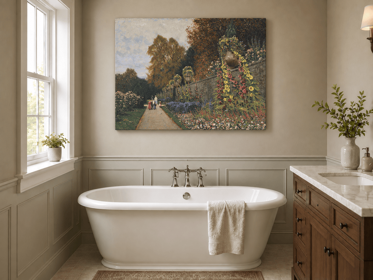 Landscape Oil Painting - Ornamental Garden Path