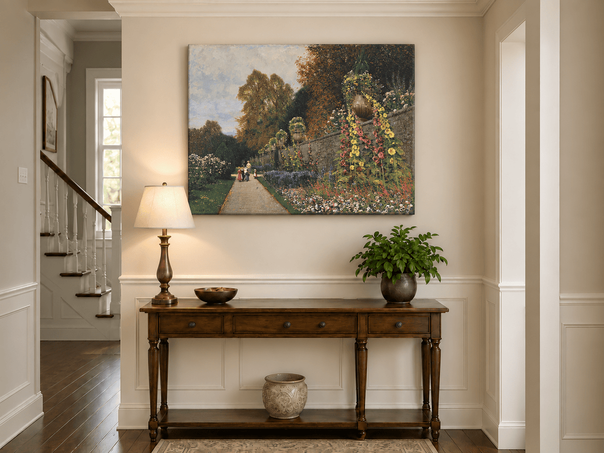 Landscape Oil Painting - Ornamental Garden Path