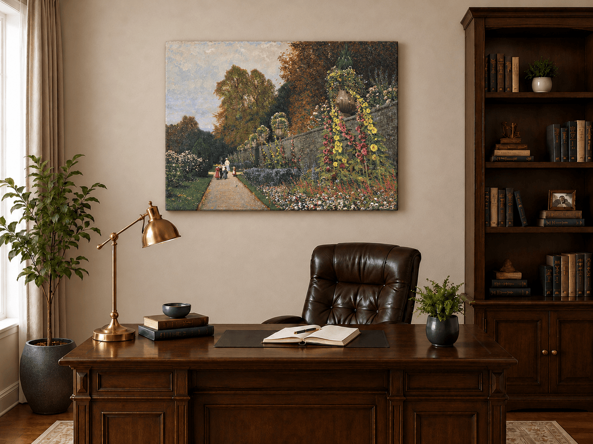 Landscape Oil Painting - Ornamental Garden Path