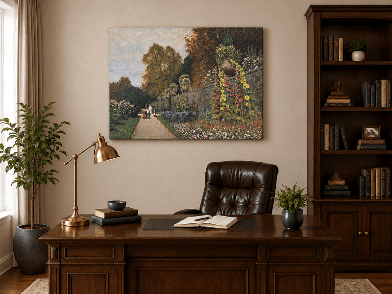 Landscape Oil Painting - Ornamental Garden Path