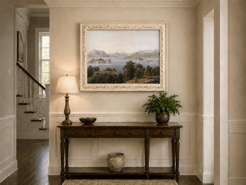 Landscape Oil Painting - Panoramic Lake and Mountain Islands