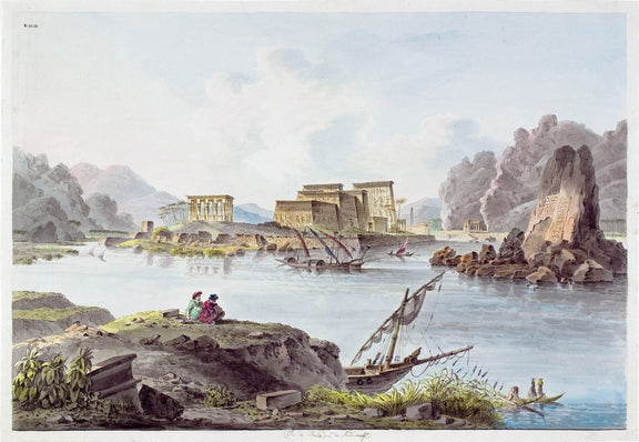 Landscape Oil Painting - Philae Island Temple River Scene - Oil Painting Haven