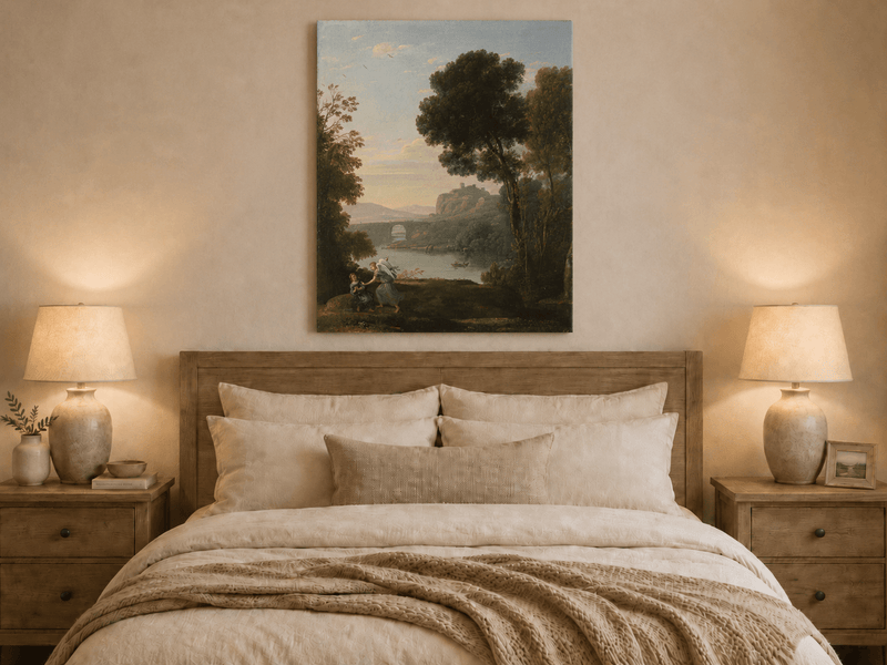 Landscape Oil Painting - River Angelic Figure for Wall Decor