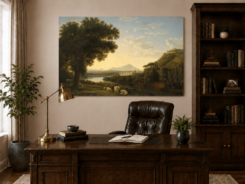 Landscape Oil Painting - River Landscape, Jacob Philipp Hackert