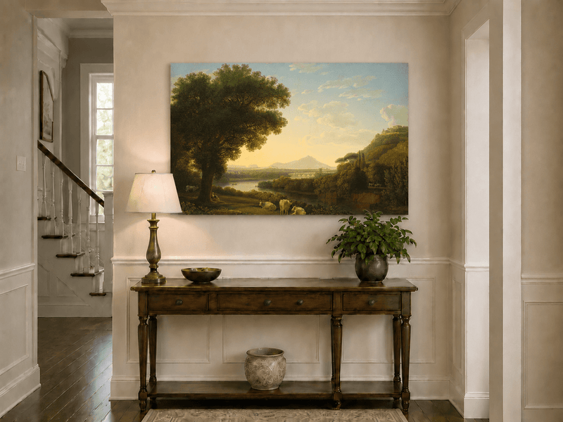Landscape Oil Painting - River Landscape, Jacob Philipp Hackert