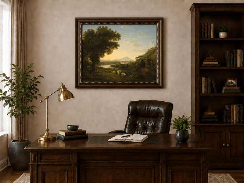 Landscape Oil Painting - River Landscape, Jacob Philipp Hackert