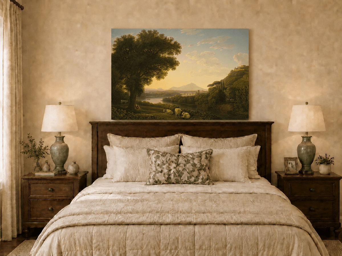 Landscape Oil Painting - River Landscape, Jacob Philipp Hackert