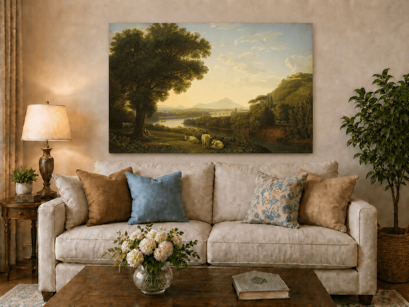 Landscape Oil Painting - River Landscape, Jacob Philipp Hackert