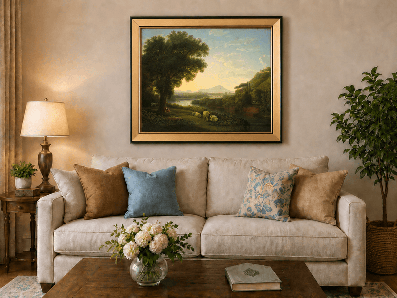 Landscape Oil Painting - River Landscape, Jacob Philipp Hackert