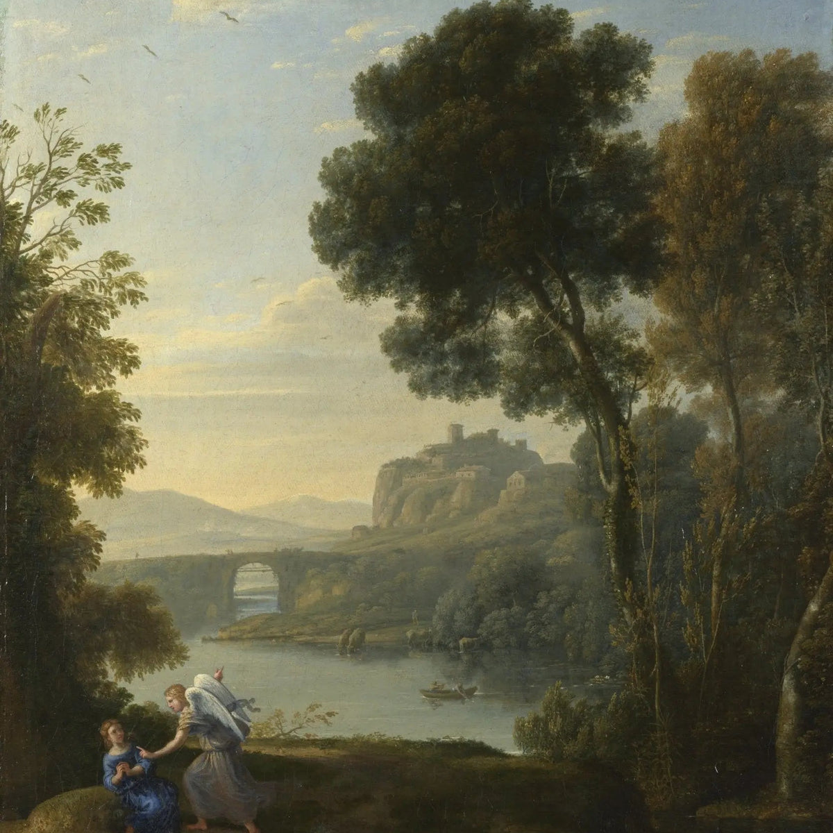 Landscape Oil Painting - River Scene with Angelic Figure for Wall Decor - Oil Painting Haven