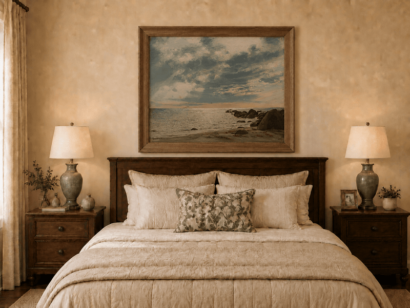 Landscape Oil Painting - Rocky Seashore Under Dramatic Clouds