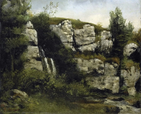 Landscape Oil Painting - Rocky Waterfall Scene - Oil Painting Haven