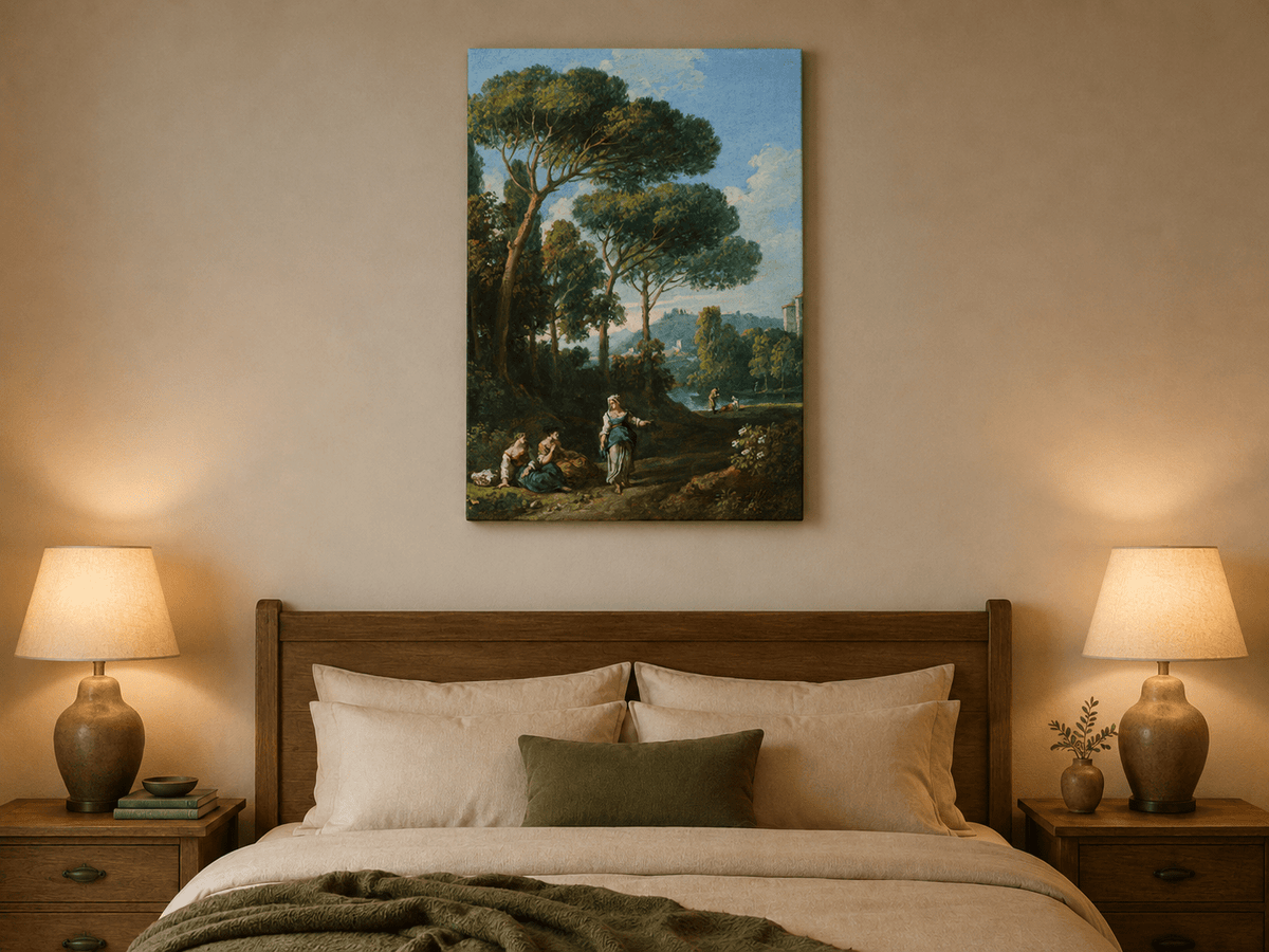 Landscape Oil Painting - Roman Countryside with Figures