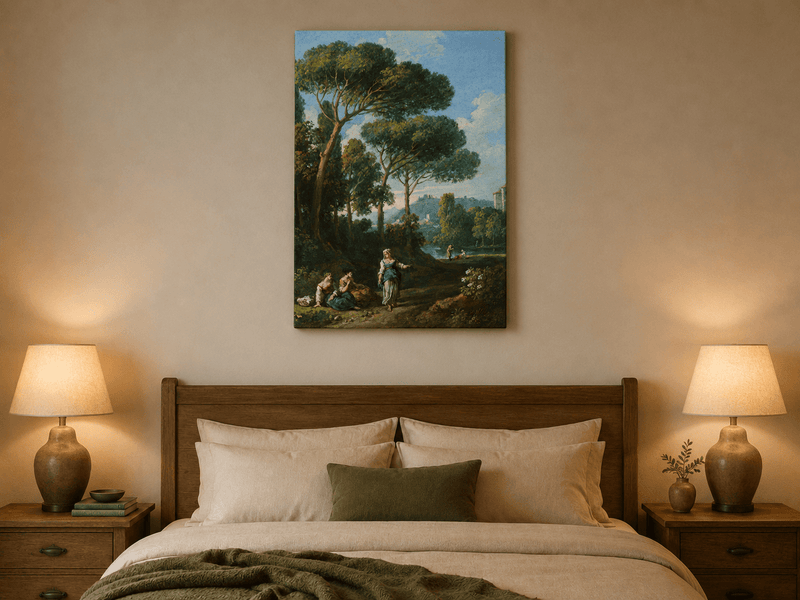 Landscape Oil Painting - Roman Countryside with Figures