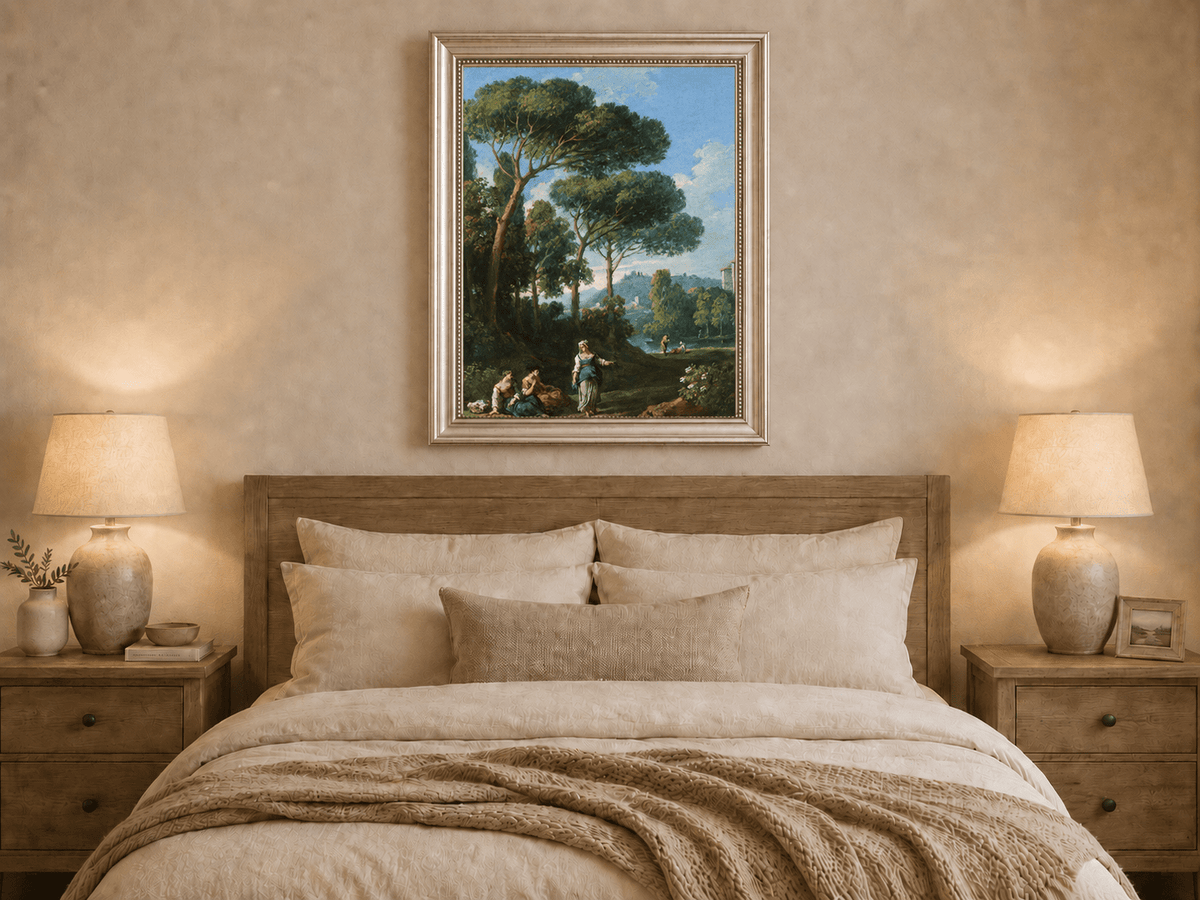 Landscape Oil Painting - Roman Countryside with Figures