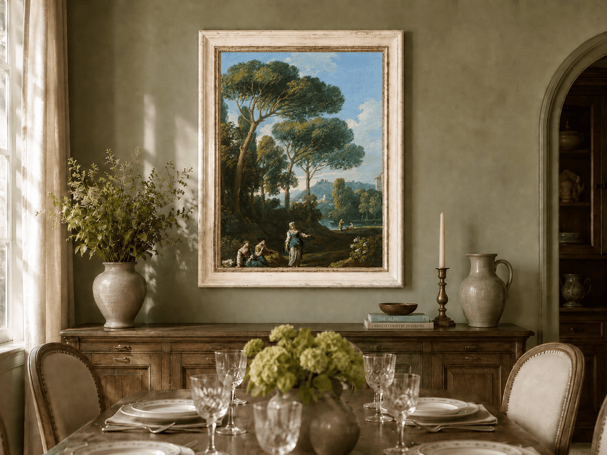 Landscape Oil Painting - Roman Countryside with Figures