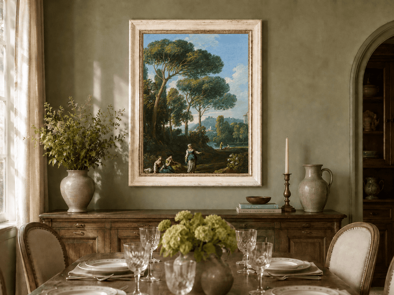 Landscape Oil Painting - Roman Countryside with Figures