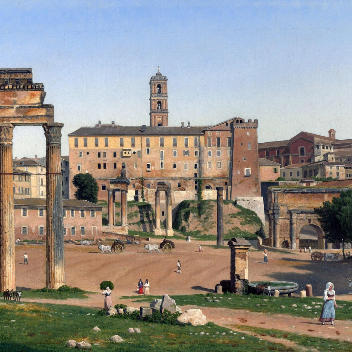 Landscape Oil Painting - Roman Forum with Ancient Ruins - Oil Painting Haven
