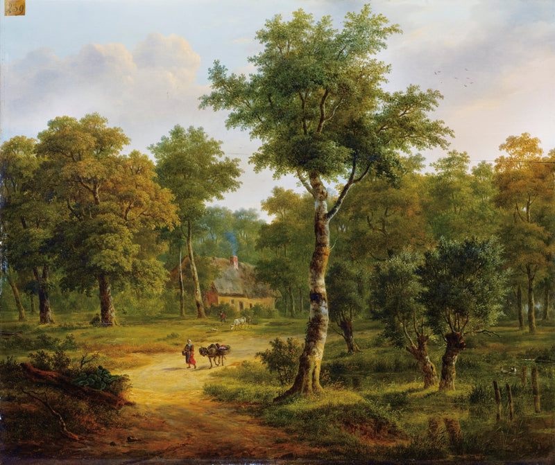 Landscape Oil Painting - Rural forest cottage & woodland path - Oil Painting Haven