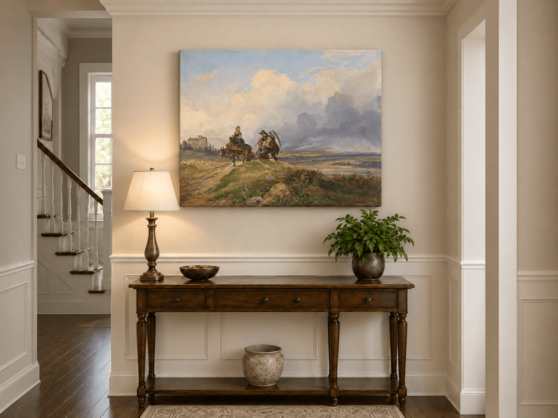 Landscape Oil Painting - Rural Harvest Homecoming