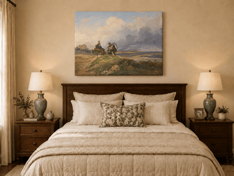 Landscape Oil Painting - Rural Harvest Homecoming