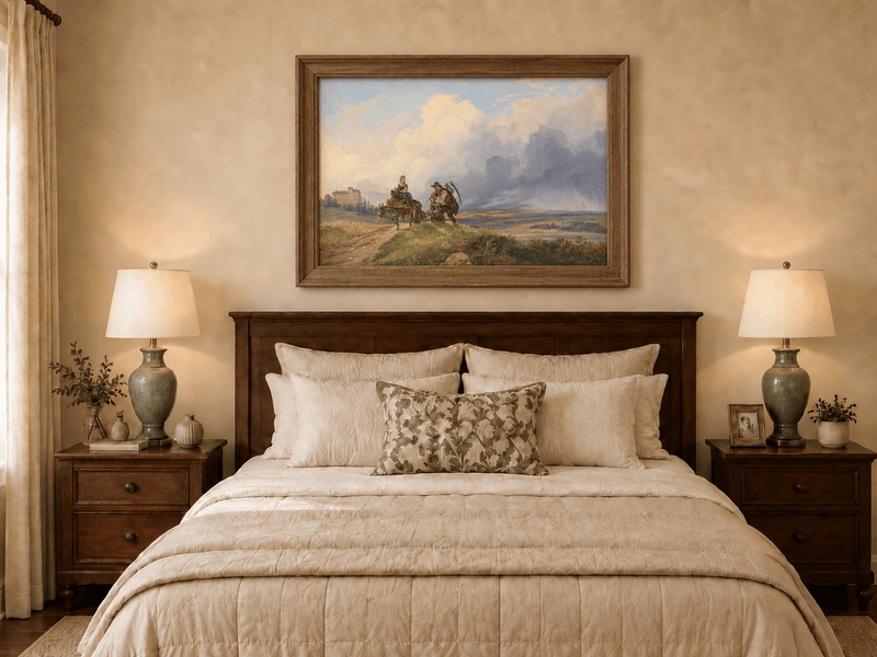Landscape Oil Painting - Rural Harvest Homecoming
