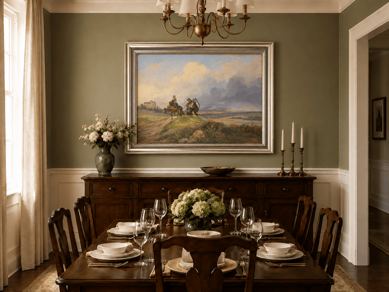Landscape Oil Painting - Rural Harvest Homecoming