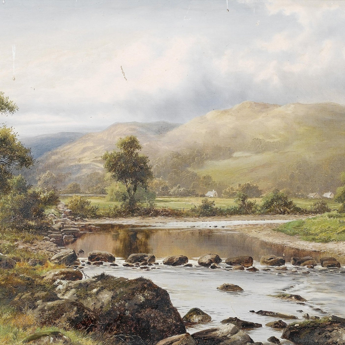 Landscape Oil Painting - Rural mountain river valley & rocky streams - Oil Painting Haven