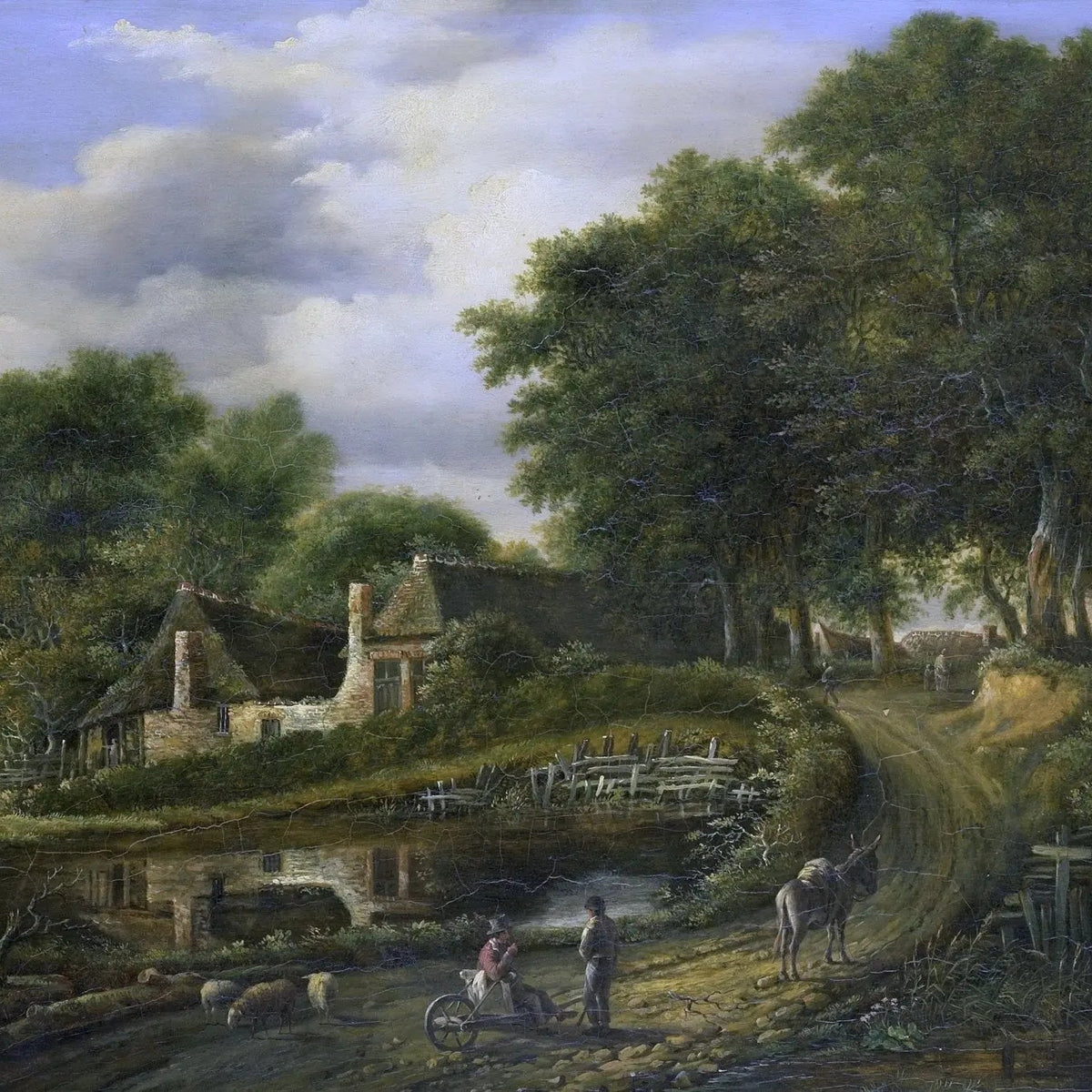 Landscape Oil Painting - Rural Village Scene - Oil Painting Haven