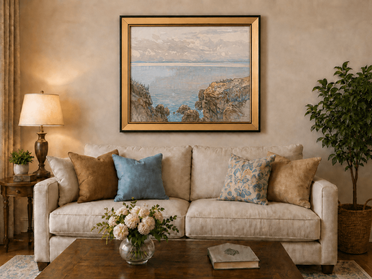 Landscape Oil Painting - Serene River with Swans and Trees