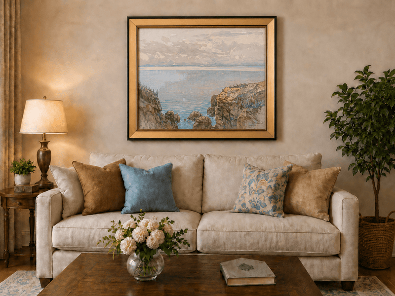 Landscape Oil Painting - Serene River with Swans and Trees