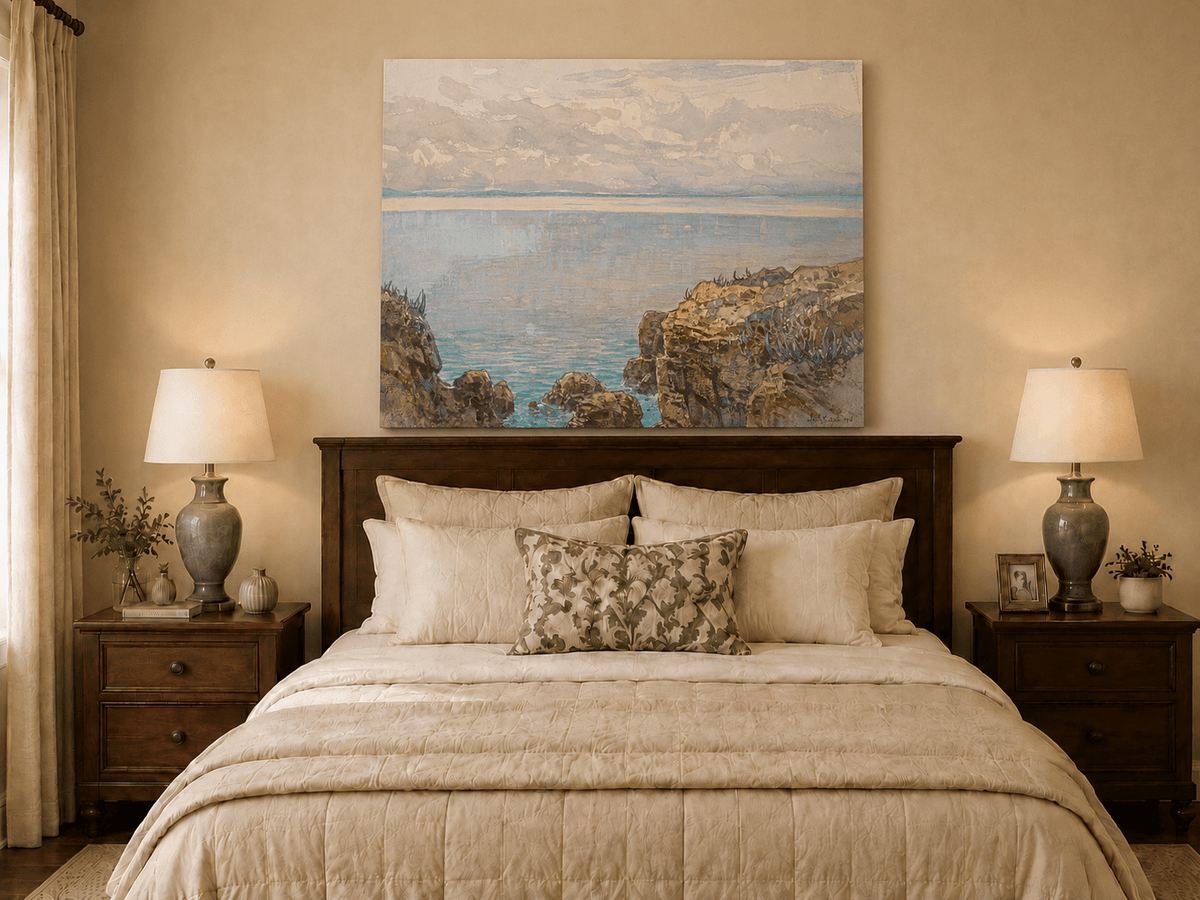 Landscape Oil Painting - Serene River with Swans and Trees