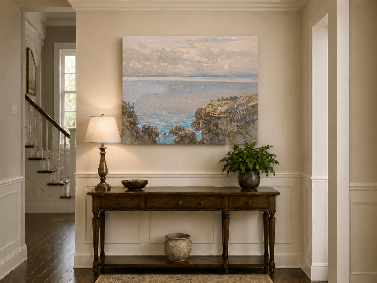 Landscape Oil Painting - Serene River with Swans and Trees