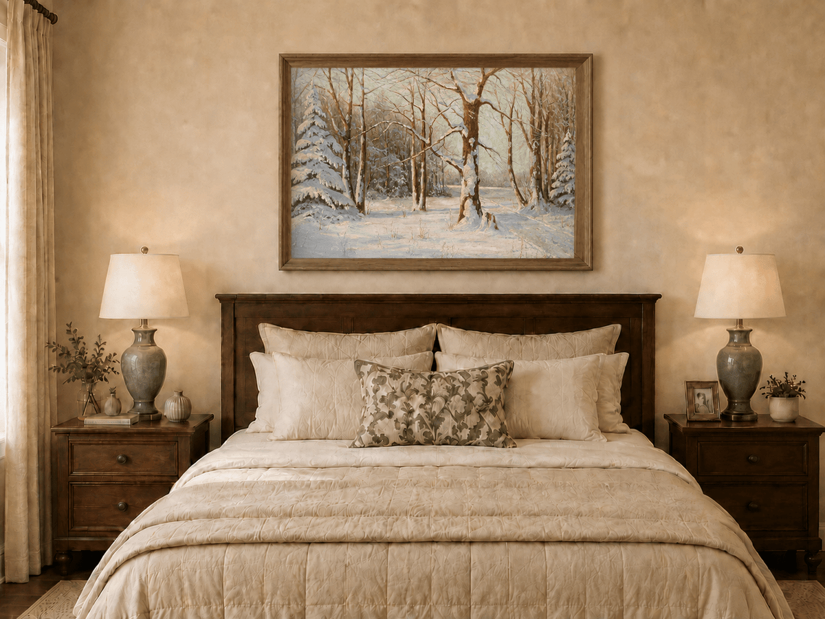 Landscape Oil Painting - Snowy Forest in Winter