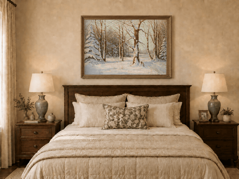 Landscape Oil Painting - Snowy Forest in Winter