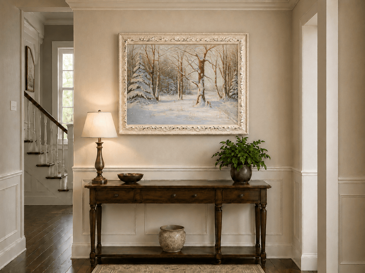Landscape Oil Painting - Snowy Forest in Winter