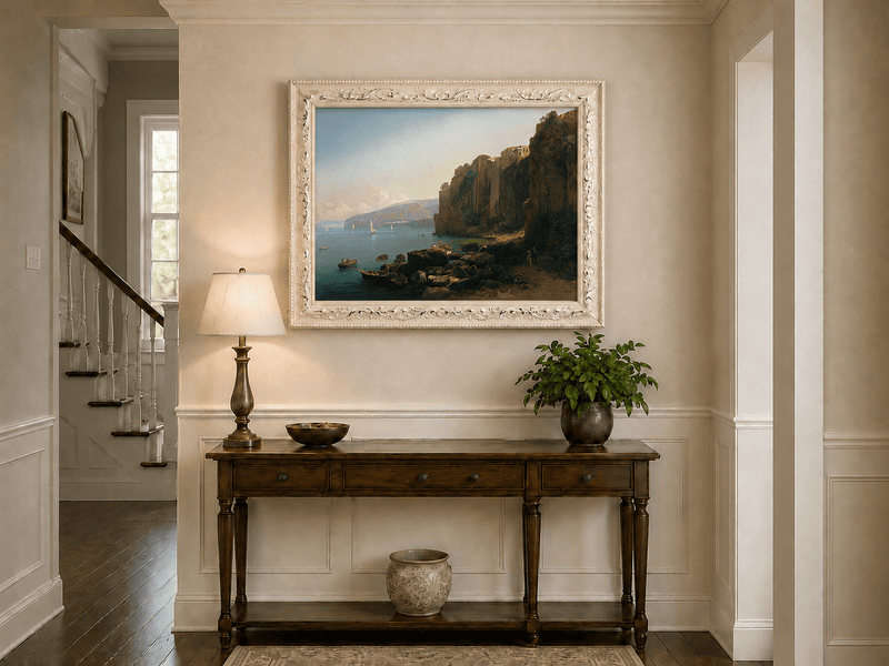 Landscape Oil Painting - Sorrento Cliffs Above the Blue Bay