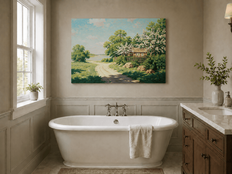 Landscape Oil Painting - Spring Floral Landscape Oil Painting