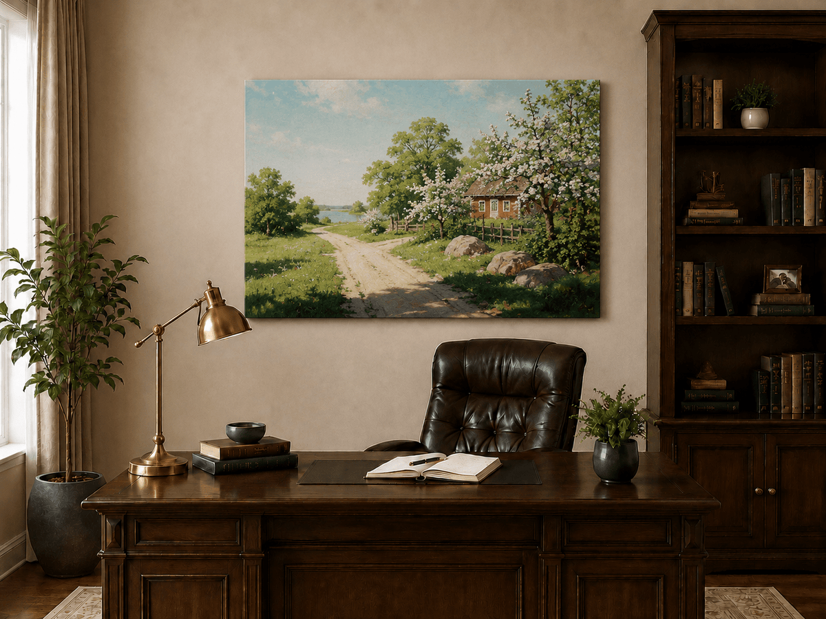 Landscape Oil Painting - Spring Floral Landscape Oil Painting