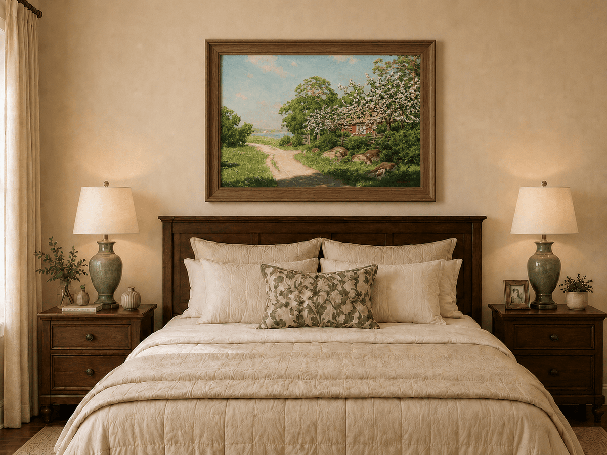 Landscape Oil Painting - Spring Floral Landscape Oil Painting