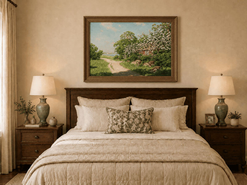 Landscape Oil Painting - Spring Floral Landscape Oil Painting