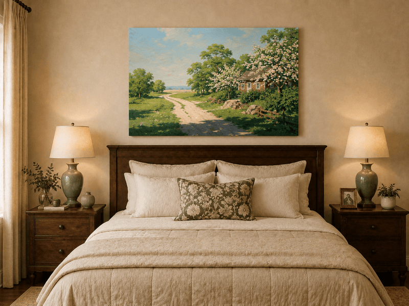 Landscape Oil Painting - Spring Floral Landscape Oil Painting
