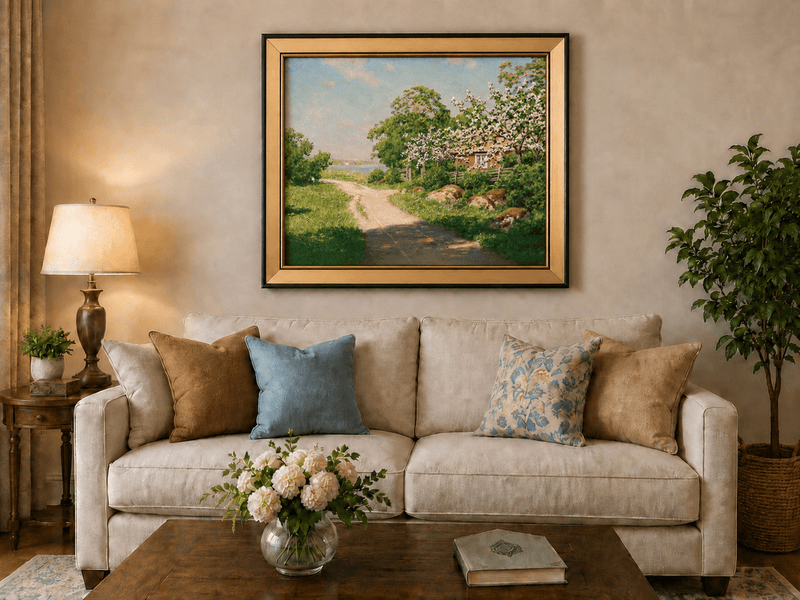 Landscape Oil Painting - Spring Floral Landscape Oil Painting